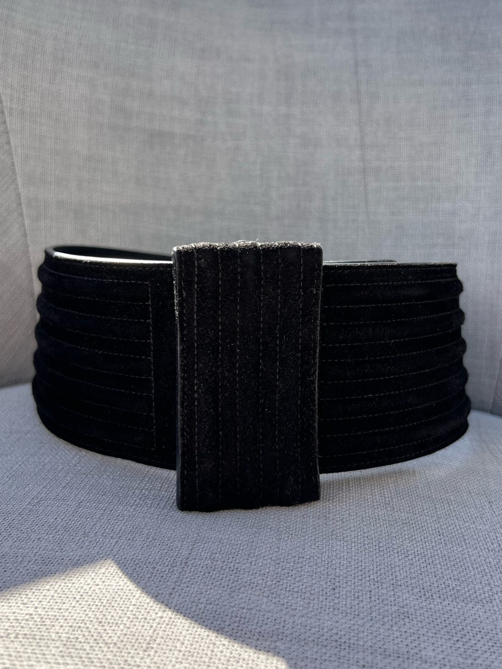 Saint Laurent Wide Leather Waist Belt Suede